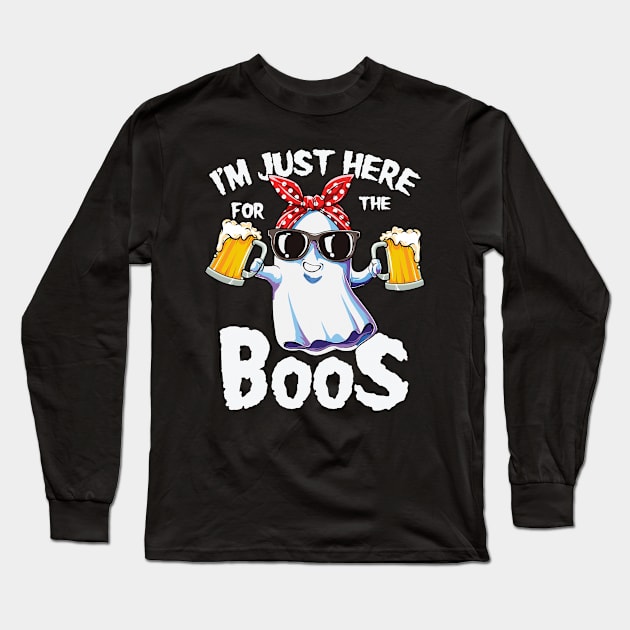 I'm just here for the boos funny female beer lover ghost Long Sleeve T-Shirt by GothicDesigns